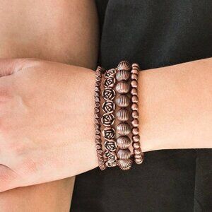 Paparazzi Jewelry Accessories - Rose Garden Gala - Copper Bracelet - Vintage